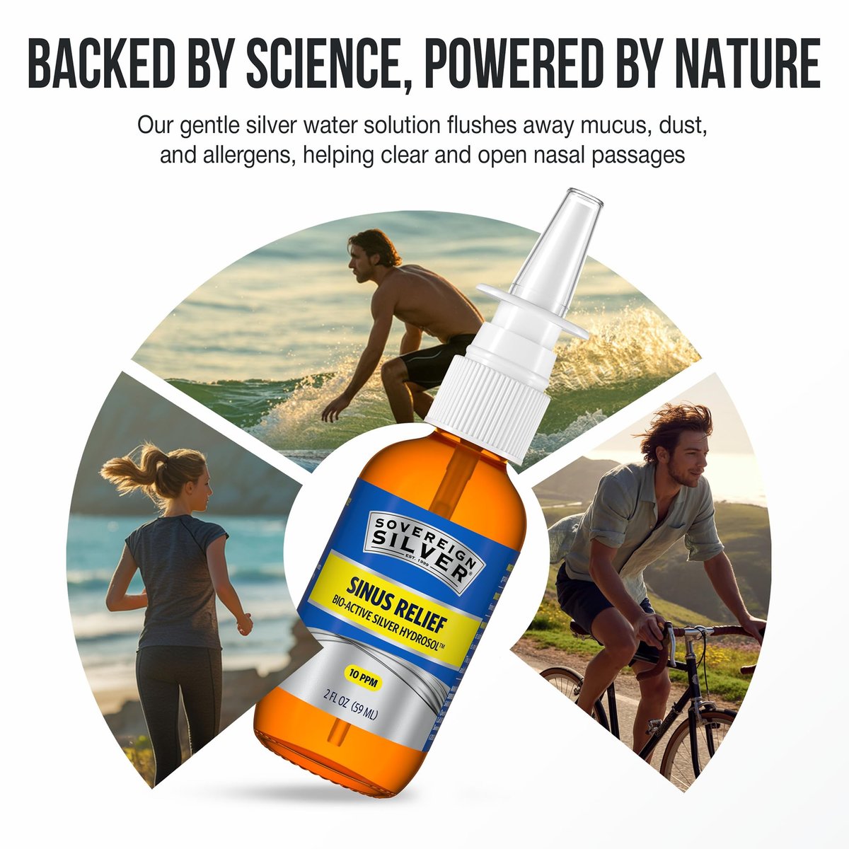Sovereign Silver Sinus Relief Nasal Spray, – Easy to Use: Convenient nasal spray bottle delivers a fine mist for – Image 11