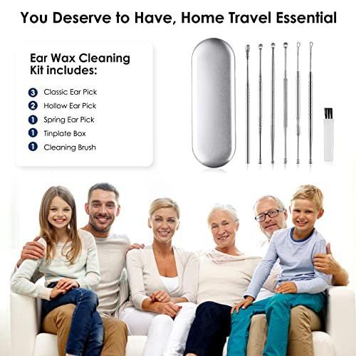 Ear Cleaning Kit, Safe Ear Wax Removal Tool, Earwax Removal Kit, Easy to Use, Painless Ear Pick, with Storage Box and Cleaning Brush (Silver) - görsel 13