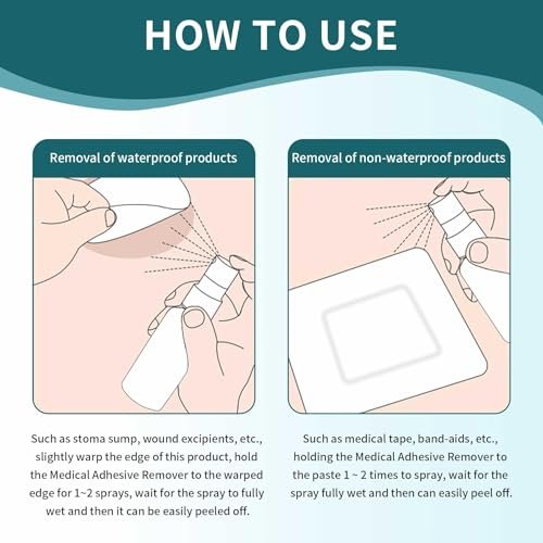 Medical Adhesive Remover Spray - 1 oz. No-Sting Ostomy Adhesive Remover Spray: Adhesive Remover for Skin, Ostomy, Mastectomy, Adhesive Tape - görsel 1