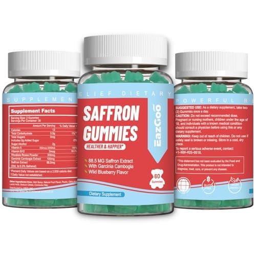 EAZGOO Saffron Supplements Gummies, Saffron Extract for Positive Mood & Calm Nerve, Boost Energy, with Garcinia Cambogia, Vitamin A, B12, Rhodiola Rosea - 60 Gummies - görsel 13