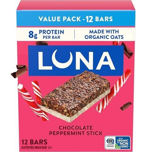 LUNA Bar - Chocolate Peppermint Stick Flavor - Gluten Free Snack Bars - Non-GMO - Protein Bars - Made with Organic Oats - Value Pack (12 Pack) - görsel 10