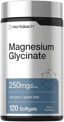 Horbäach Magnesium Glycinate | 250mg | 120 Softgels | Non-GMO and Gluten Free Supplement - görsel 1