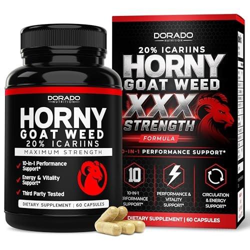 Horny Goat Weed For Men and Women - [20% Icariins Max Strength] - Stamina, Endurance, Circulation, Joint & Back Support - Maca Root, Ginseng, Yohimbine, Tribulus, L-Arginine - USA Made - 60 Count - görsel 2