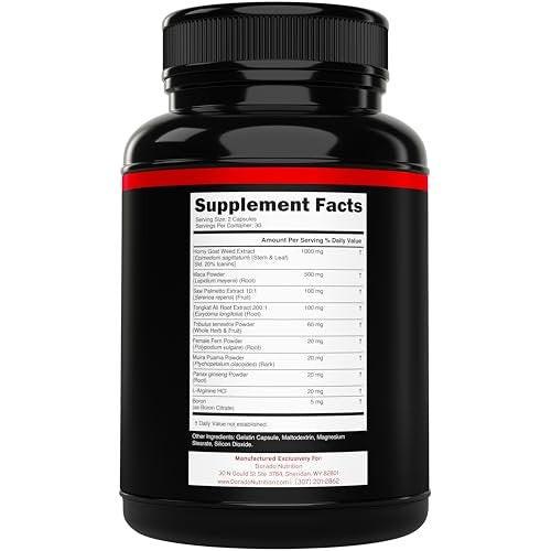 Horny Goat Weed For Men and Women - [20% Icariins Max Strength] - Stamina, Endurance, Circulation, Joint & Back Support - Maca Root, Ginseng, Yohimbine, Tribulus, L-Arginine - USA Made - 60 Count - görsel 6