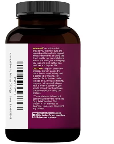 NatureBell Evening Primrose Oil with Black Cohosh, 1,300mg Per Serving, 300 Mini-Softgels | Cold Pressed Seeds, Retains 130mg GLA for Womens Health & Skin Care Support – Hexane Free, Non-GMO - görsel 2