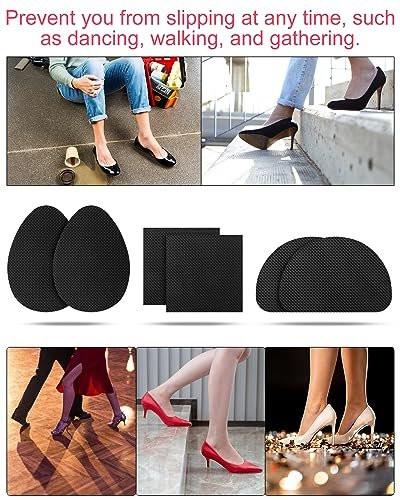 24PCS Non Slip Shoe Pads for Bottom of Shoes, Shoe Grips for Heels Anti Slip, Self-Adhesive Non-Skid Stickers for Shoes (3 Style, Black) - görsel 6