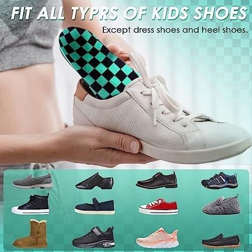 ROCKTAKIN Kids Arch Support Shoe Insoles, Plantar Fasciitis Orthotics Inserts Strong Support for Children's High Arch, Flatfoot Pain Relief, Posture Improve - görsel 2
