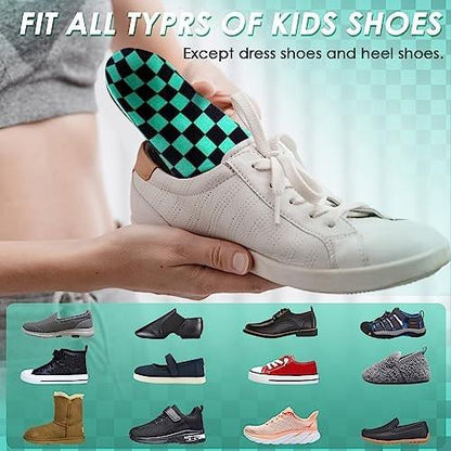ROCKTAKIN Kids Arch Support Shoe Insoles, Plantar Fasciitis Orthotics Inserts Strong Support for Children's High Arch, Flatfoot Pain Relief, Posture Improve