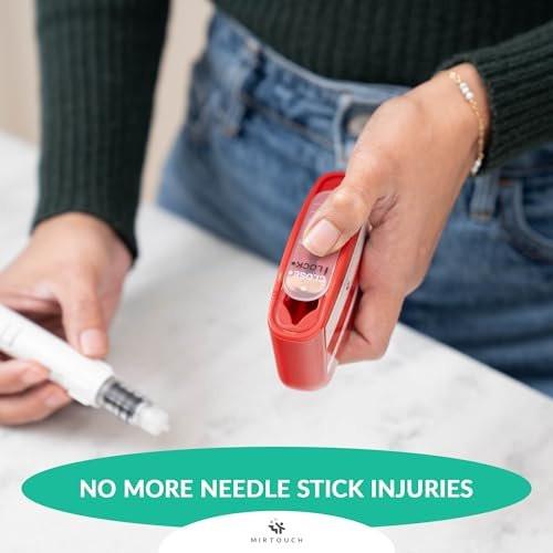 PocketSharps - Pocket-Size Travel Sharps Container for Pen Needles, Lancets, Strips - Premium Quality, Flat Bottom, Translucent Lid, Easy-Use, Portable Eject & Disposal Sharps Container - 3 Pack - görsel 15