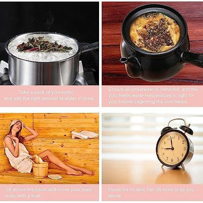 Yoni Herbs for Women Cleansing - Ph Balance and Rejuvenate for Women, 100% Natural V Steaming Herbs, Organic Herbal Blend, 7 Filter Bags Vaginal Herbs, 3.17oz