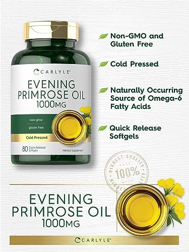Carlyle Evening Primrose Oil Supplement 1000mg | 80 Softgel Capsules | Non-GMO & Gluten Free - görsel 8