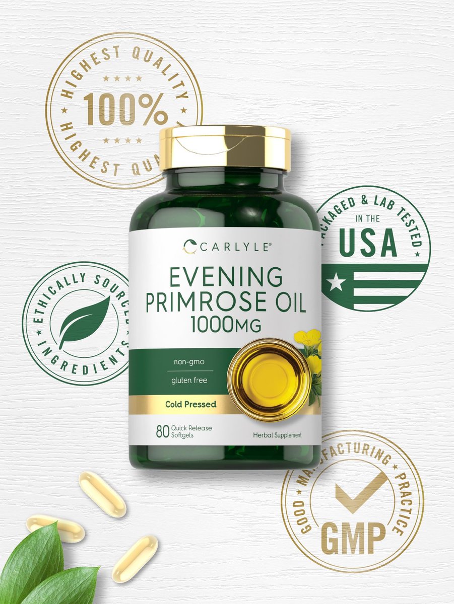 Carlyle Evening Primrose Oil Supplement 1000mg | 80 Softgel Capsules | Non-GMO & Gluten Free - görsel 11