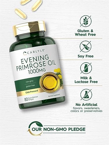 Carlyle Evening Primrose Oil Supplement 1000mg | 80 Softgel Capsules | Non-GMO & Gluten Free - görsel 10