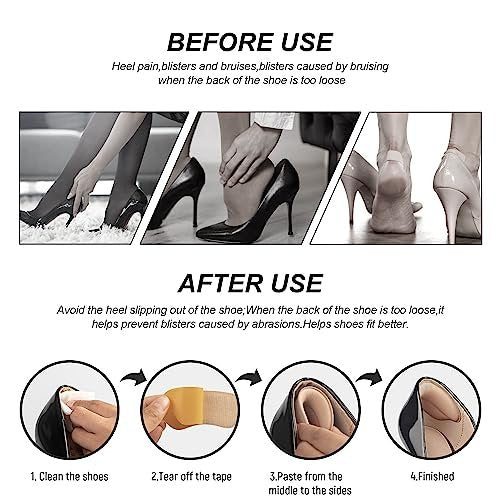 Heel Pads for Shoes that are Too Big - 4 Pairs Foamed Cotton Heel Cushions for Pain Relief & Tighter Fit - Heel Grips for Men Women's Shoes (Pale Apricot) - görsel 12