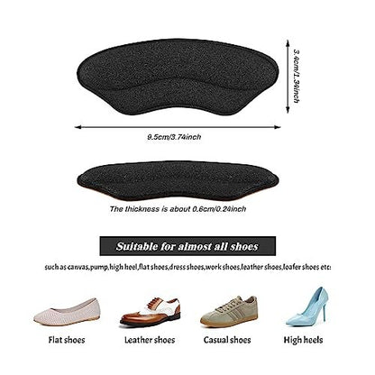 Heel Pads for Shoes that are Too Big - 4 Pairs Foamed Cotton Heel Cushions for Pain Relief & Tighter Fit - Heel Grips for Men Women's Shoes (Pale Apricot)