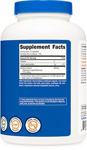 Nutricost Bamboo Extract, 400 mg, 240 – Vegan & Non-GMO: Suitable for plant-based diets, free from animal products – Image 2