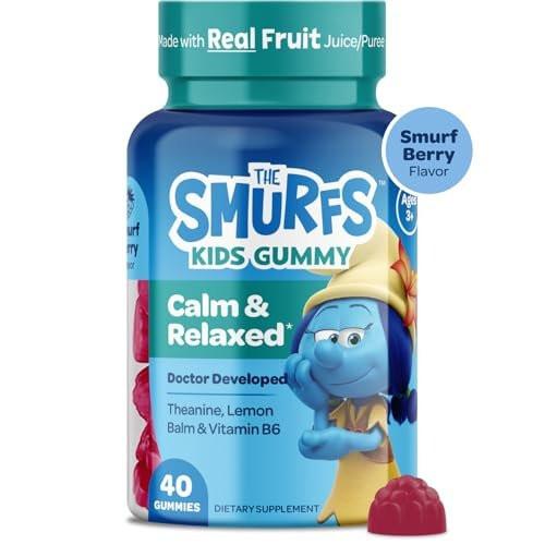The Smurfs Gummies for Kids with Chamomile & Lemon Balm for a Restful Sleep Age 3+ | Non-Habit Forming | Made with Real Fruit in a Smurf Berry | Doctor Developed | 100 Gummies - görsel 11