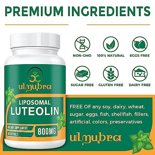 Ulmubra 800 MG Liposomal Luteolin Supplement - Maximum Absorption, Premium Antioxidant Supplement for Brain & Overall Well-Being, 60 Softgels - 30-Day Supply - görsel 10