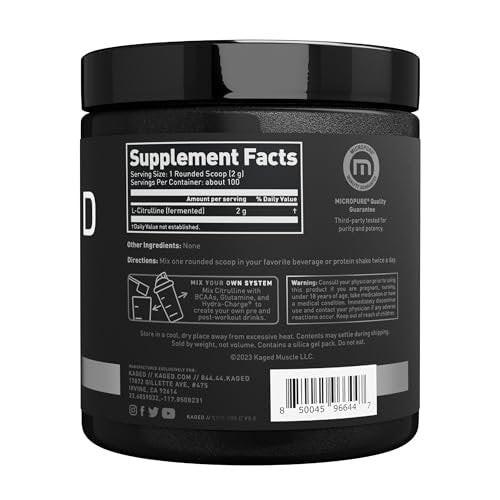 Kaged L-Citrulline Powder | Unflavored | Enhanced Pumps | Improve Muscle Vascularity | Nitric Oxide Booster | Supplements for Men & Women | 100 Servings - görsel 3