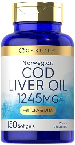 Carlyle Norwegian Cod Liver Oil | with EPA & DHA | 1245mg | 150 Softgels | Liquid Capsules | Non-GMO & Gluten Free Supplement - görsel 2