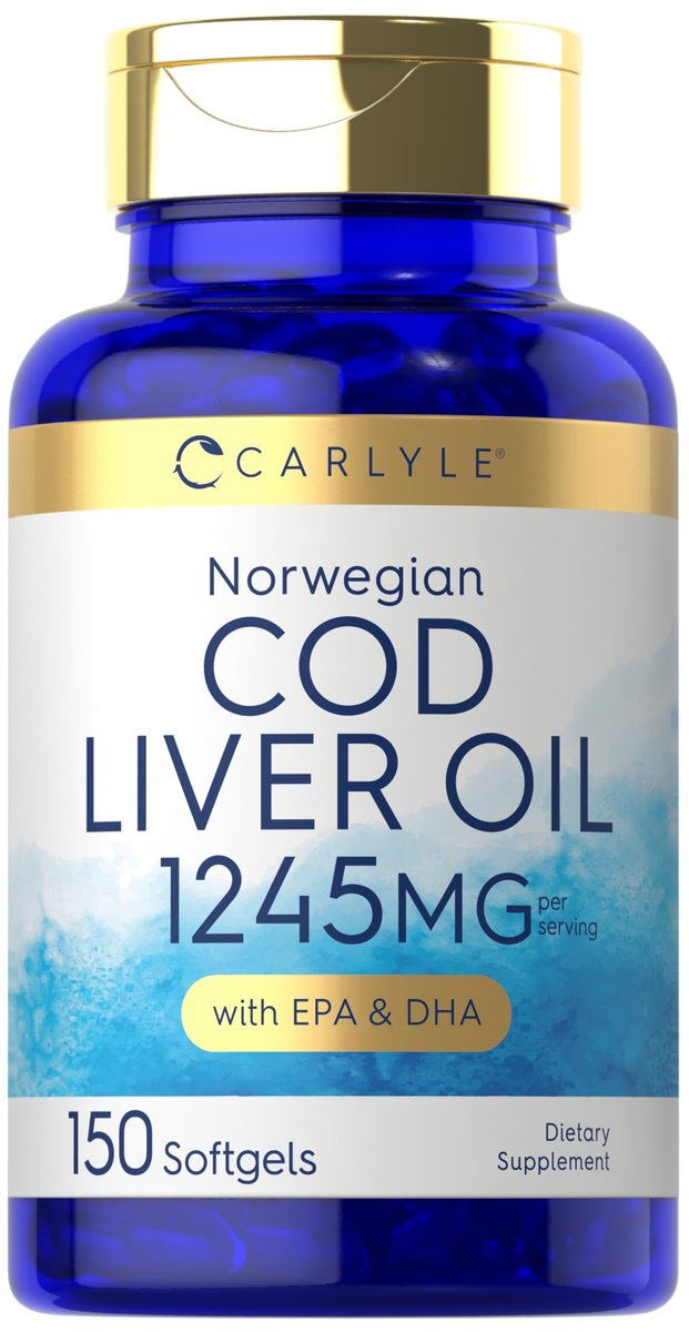 Carlyle Norwegian Cod Liver Oil | with EPA & DHA | 1245mg | 150 Softgels | Liquid Capsules | Non-GMO & Gluten Free Supplement - görsel 1