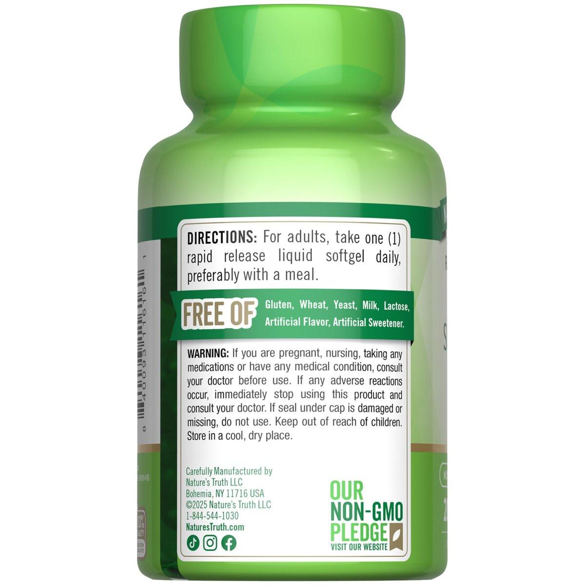 Nature's Truth Zinc 50mg Supplement with Vitamin C | 200 Liquid Softgels | Non-GMO & Gluten Free - görsel 2