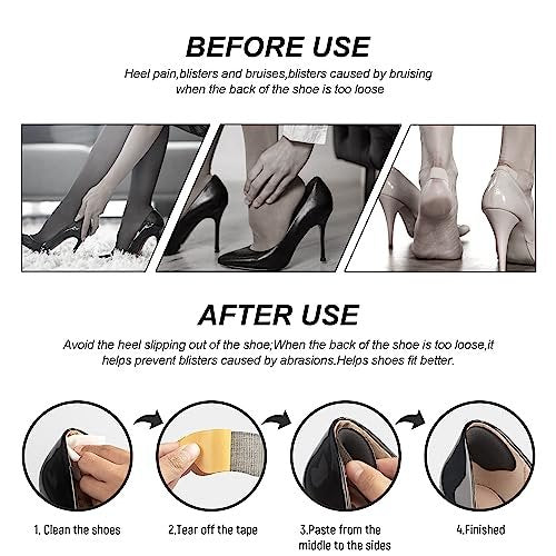 Makryn Foam Heel Pads for Shoes that are Too Big - Inserts Heel Grips, Back of Heel Cushions Protectors Liner Heel Slip Pads, Blisters, Shoe Filler for Loose Shoes (Black) - görsel 10