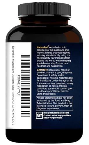 Naturebell Pure Magnesium Glycinate 500mg, 240 Veggie Capsules | 100% Chelated & Purified – 3rd Party Tested, Vegan Friendly, Non-GMO, Filler Free - görsel 11