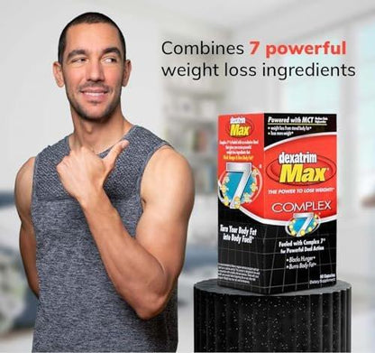 ILIOS Dexatrim Max Appetite Suppressant for Weight Loss – 1 Pack Weight Loss Pills for Women & Men, Fat Burner Supplement to Reduce Hunger, Complex 7 Formula, 60 Capsules