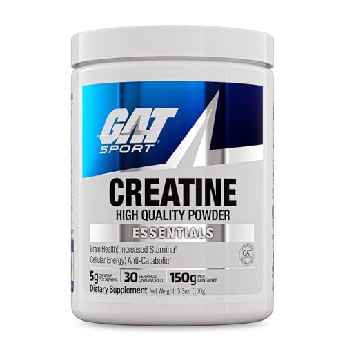 GAT SPORT Creatine Monohydrate Powder, 150 Grams, Strength, Brain Health, GLP1 Support Anti-oxidant, Endurance, for Men & Women, 1 Month Supply, Unflavored (30 Servings) - görsel 9