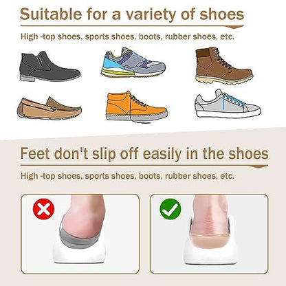 1/2 Inch Heel Lifts for Leg Length Discrepancy Gel Height Increasing Insoles Soft Shoe Lifts for Women Men Uneven Legs Comfort Half Foot Insoles for Heel Pain