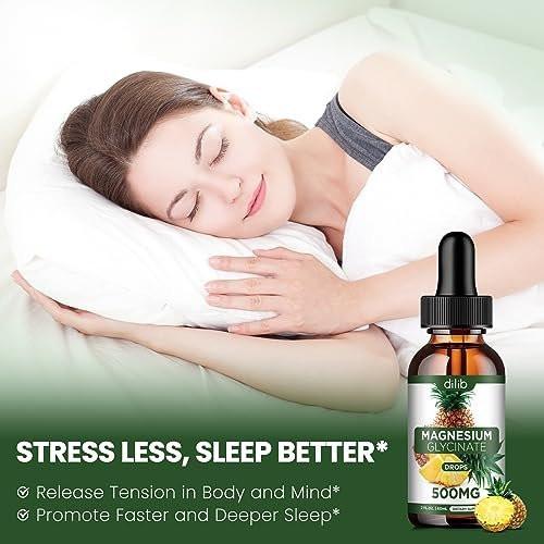 Magnesium Glycinate Supplement, Liquid Magnesium Glycinate Liquid Drops 500mg - Support Stress Relief, Relaxation, Mood, Sleep, Bone & Muscle - 2 Fl Oz, Vegan, Pineapple Flavor - görsel 8