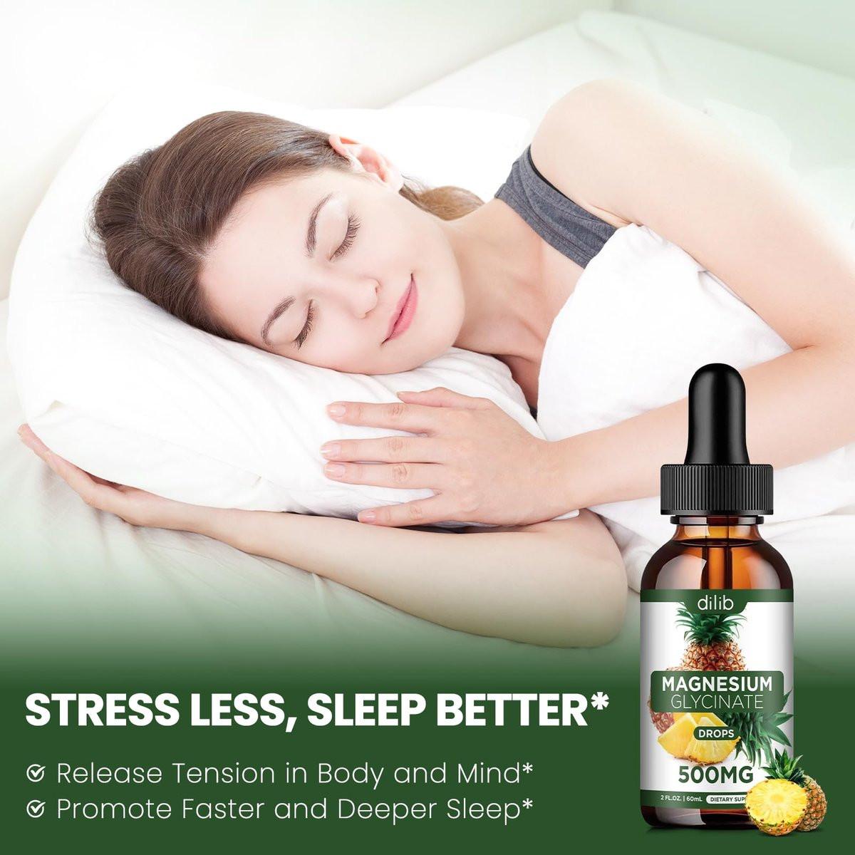 Magnesium Glycinate Supplement, Liquid Magnesium Glycinate Liquid Drops 500mg - Support Stress Relief, Relaxation, Mood, Sleep, Bone & Muscle - 2 Fl Oz, Vegan, Pineapple Flavor - görsel 7