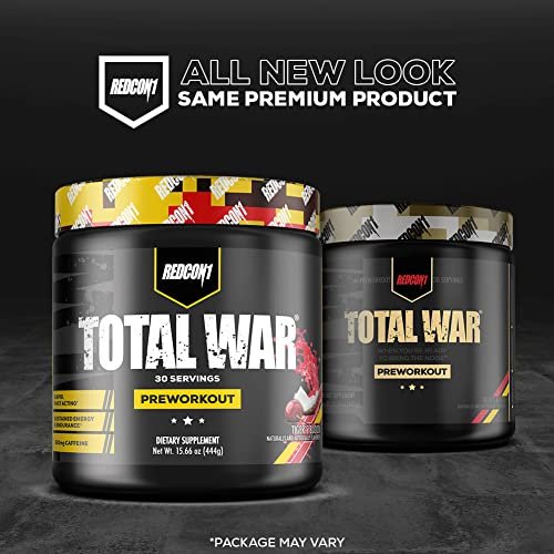 REDCON1 Total War Pre Workout, Baja Bomb - Beta Alanine + Citrulline Malate Keto Friendly Preworkout for Men & Women with 320mg of Caffeine - Fast Acting (30 Servings) - görsel 13