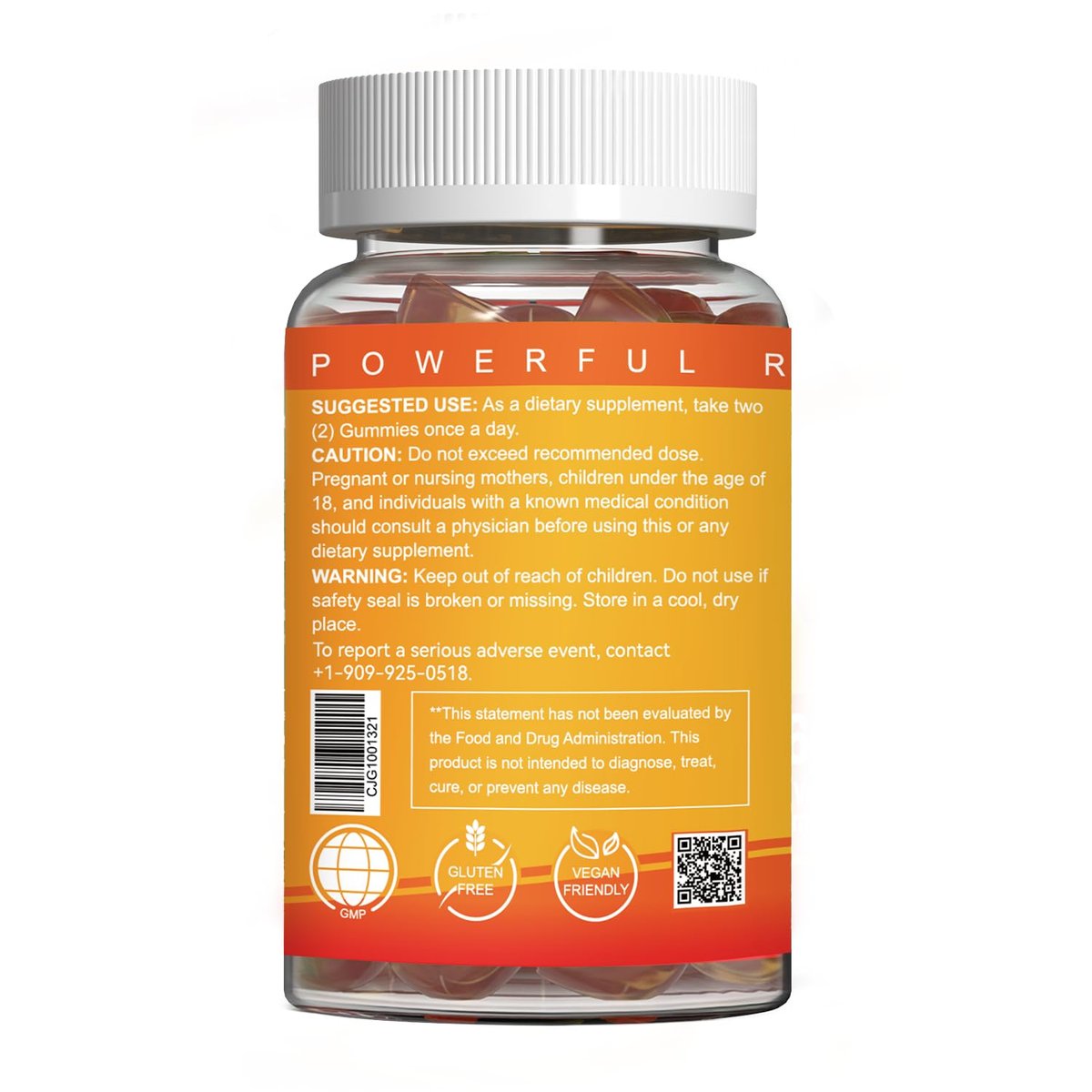 EAZGOO Turmeric Curcumin Gummies 500mg for Adults, with Black Pepper, Ginger Root, Vitamine C, Low Sugar Fruit Gummies, Orange Flavor - 120 Counts - görsel 1
