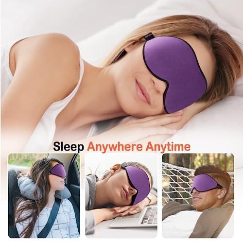 LitBear Sleep Masks, Light Blocking Eye Mask Sleeping for Women Men Side Sleeper, Soft 3D Comfortable Sleeping Mask with Adjustable Elastic Strap for Travel - görsel 12