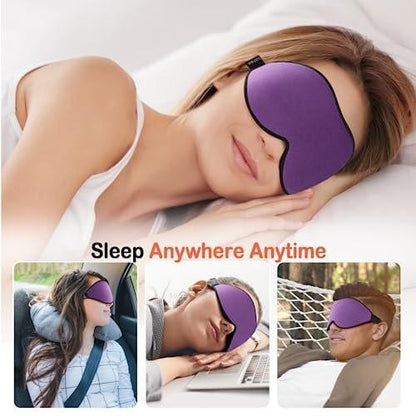 LitBear Sleep Masks, Light Blocking Eye Mask Sleeping for Women Men Side Sleeper, Soft 3D Comfortable Sleeping Mask with Adjustable Elastic Strap for Travel