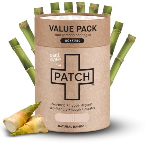 PATCH 100 Count Value Pack, Organic Natural – Latex & Plastic Free: Completely free of latex and plastic, making – Image 4