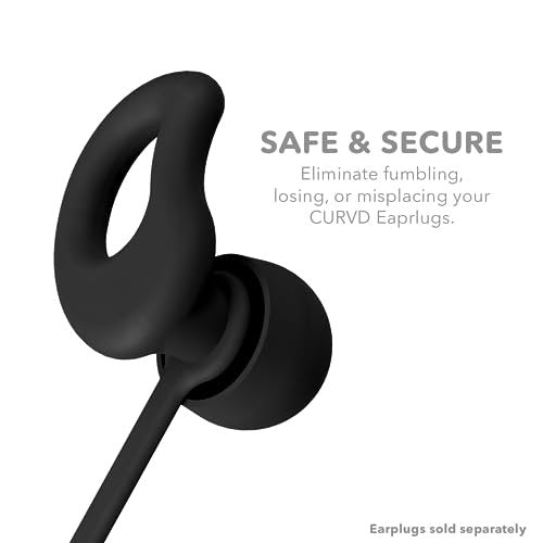 CURVD Earplug Lanyard, Soft Durable Flexible Premium Silicone Cord | Works with Most Earplugs, Compatible Everyday, Loop Quiet/Engage/Experience, Vibes and More - 26 Inches - görsel 1