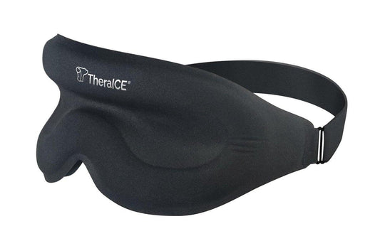 TheraICE Sleep Mask + Cooling Gel Relief - Weighted Sleep Eye Mask 100% Blackout 3D Cold Relaxing No Pressure Eye Cover Blindfold to Block Light for Comfortable Soothing Night Sleeping | Men & Women