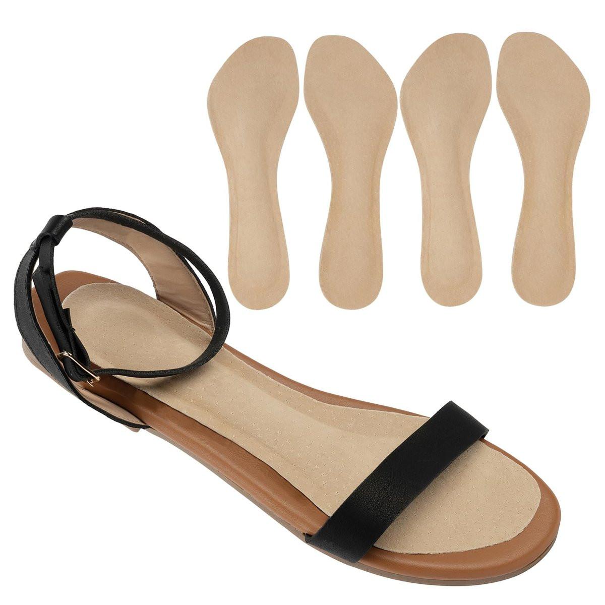 (2 Pairs) Pigskin Non-Slip High Heel Cushion Inserts Arch Support, Shock & Sweat Absorption, Adhesive Shoe Insoles for Dress Shoes Flats Boots Sandals Relief Blister Callus Pain, Fits Women 5-8 Size - görsel 2