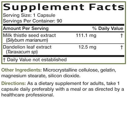 Bronson Milk Thistle Silymarin Marianum & Dandelion Extract Liver Health Support, Antioxidant Support, Detox, 250 Capsules