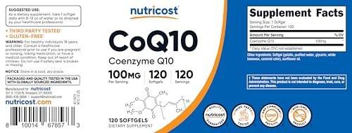 Nutricost CoQ10 Softgels (120 Servings, 100 mg Per Serving) - Better Absorption, Ultra Pure CoQ10 Supplement, Gluten Free and Non-GMO - görsel 7