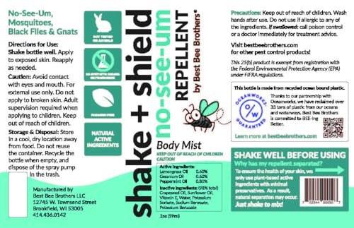 Best Bee Brothers Shake + Shield No-See-Ums Gnat Spray – Non-Greasy Bug Spray Body Mist Made with Plant-Based Ingredients, 2 Oz. (2 Pack) - görsel 4
