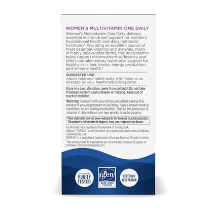 Nordic Naturals Women’s Multivitamin One Daily - Skin, Hair, Energy, & Bone Support - Immunity Supplement - 20 Essential Nutrients - 30 Tablets - 30 Servings