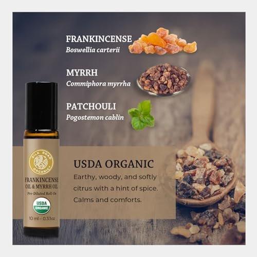 Silk Road Organic Frankincense Oil & Myrrh Essential Oil Roll On for Body Aches, Stiffness & Tingling - USDA Certified Aromatherapy Roller, 10ml - görsel 3