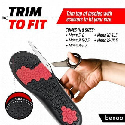 Height Increase Insoles for Men (+1 inch) Discreet Shoe Lifts, All Day Comfort, Shock Absorbent Gel, Trim to Fit Inserts for Most Sneakers & Shoes, Confidence Boosters (Mens 8-9.5)