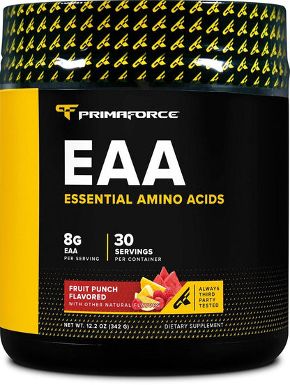 Primaforce EAA Powder (30 Servings, Fruit Punch Flavor) | Essential Amino Acids for Pre/Intra Workout and Recovery - Non-GMO and Gluten Free