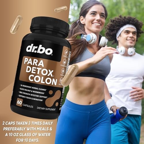 Colon Cleanse Pills Body Detox - Intestinal Guard Cleanser for Stomach - Natural Weight Flush Cleaner Supplement Complex, Women Men Kids, Herbal Wormwood Black Walnut Clove - Gut Loss Health Capsules - görsel 17