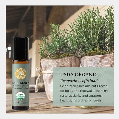 Silk Road Organic Rosemary Essential Oil & Jojoba Roll On – USDA Certified, Support Hair Growth & Health (10 ml Aromatherapy Roller) - görsel 9